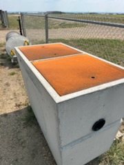 Septic tank being installed